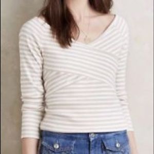 Anthropologie ribbed off shoulder top
